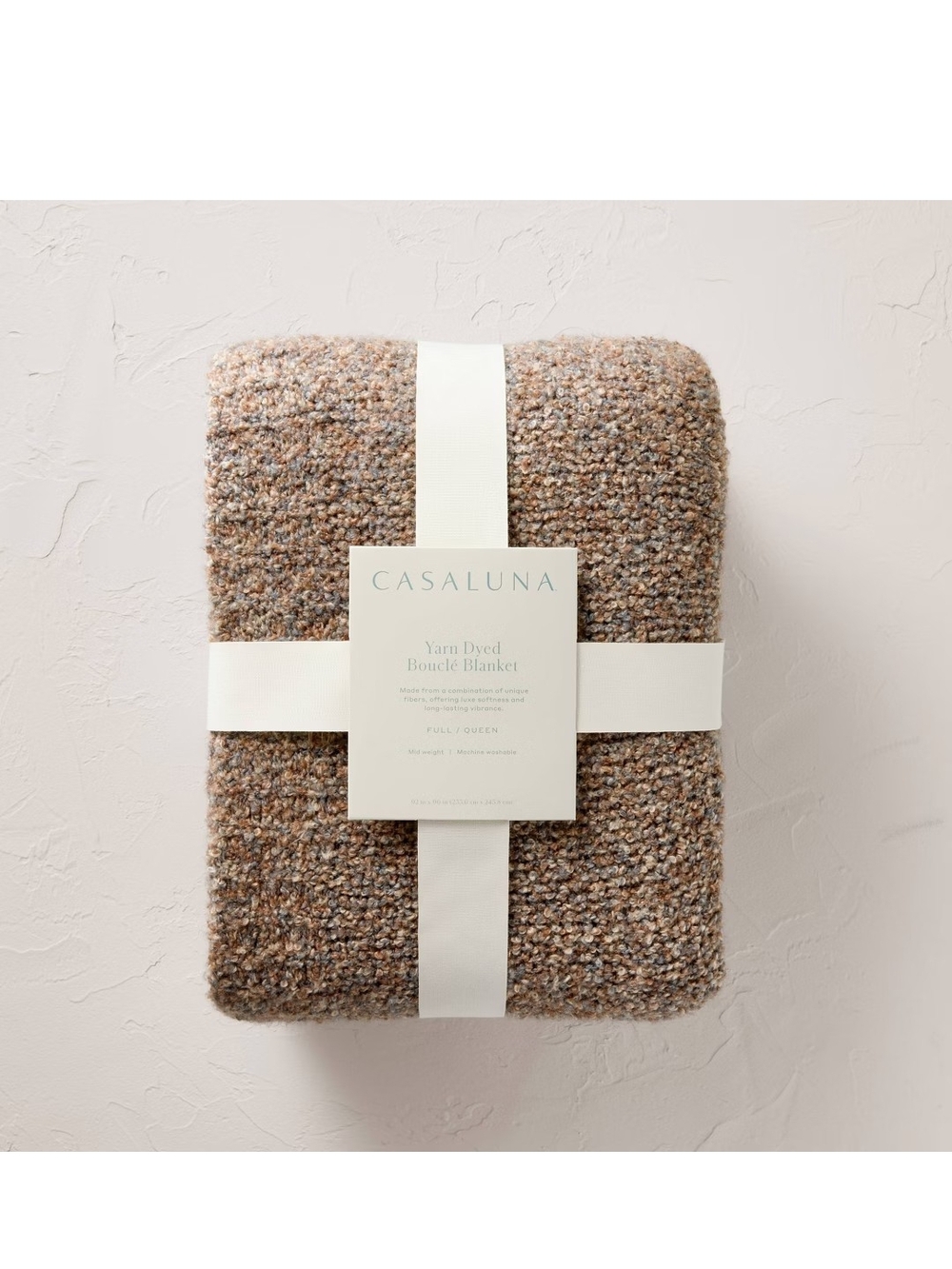 Casaluna Multitone Tan Bouclé King Blanket